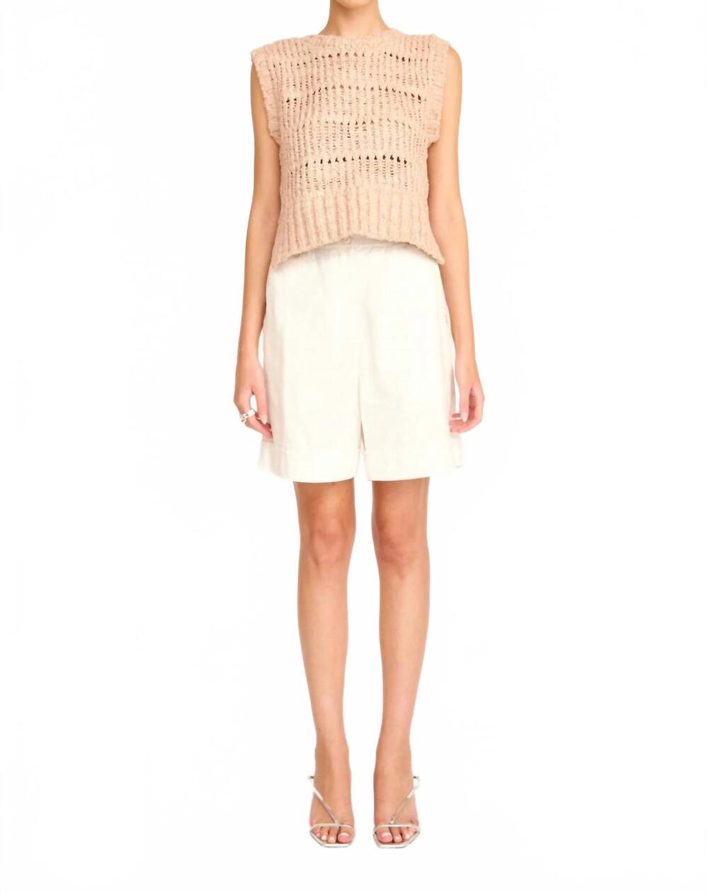 NEW MIRTH bermuda longline short in white